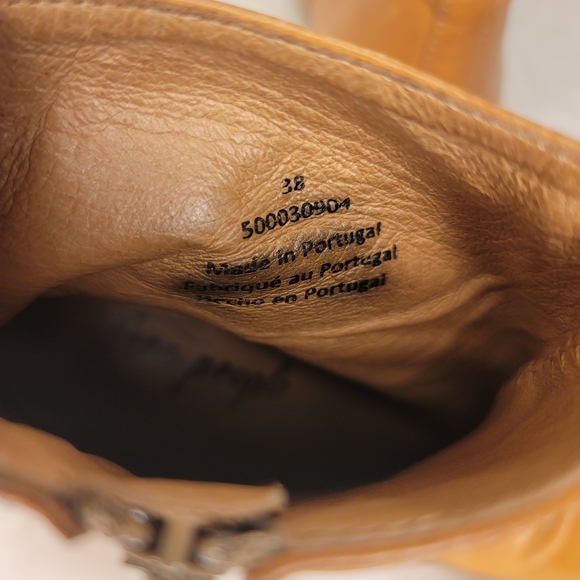 Free People Nicola Tan Leather Block Heel Ankle Boots - Picture 6 of 7